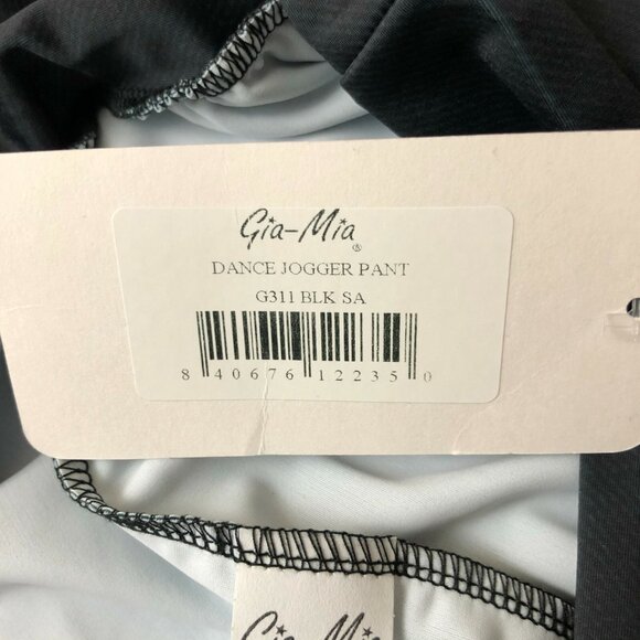 Gia Mia Dancewear Womens Skinny Jogger Pants Dance Pull On Black White Size S - Picture 4 of 4